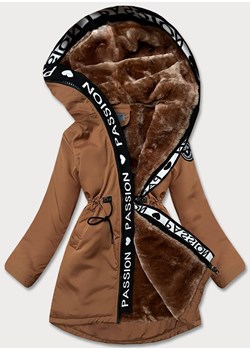 Damska kurtka z futrzaną podszewką karmelowa (B8115-22) ze sklepu goodlookin.pl w kategorii Kurtki damskie - zdjęcie 175059523
