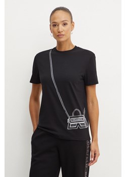 Karl Lagerfeld t-shirt bawełniany damski kolor czarny 236W1731 ze sklepu ANSWEAR.com w kategorii Bluzki damskie - zdjęcie 175060601