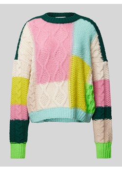 Sweter z dzianiny z prążkowanymi wykończeniami ze sklepu Peek&Cloppenburg  w kategorii Swetry damskie - zdjęcie 175064311