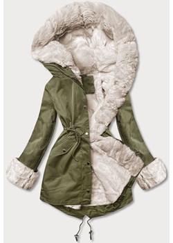 Parka z futrzaną podpinką army (5M763-136) ze sklepu goodlookin.pl w kategorii Parki damskie - zdjęcie 175066694