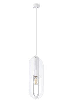 Biała pojedyncza lampa wisząca metalowa loft - A651 F5-N04 ze sklepu Edinos.pl w kategorii Lampy wiszące - zdjęcie 175077640