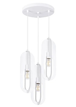 Biała potrójna industrialna lampa nad stół - 3X A652 D3-W92 ze sklepu Edinos.pl w kategorii Lampy wiszące - zdjęcie 175077643
