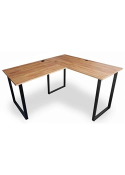 Loftowe biurko w kształcie litery L 90x180x60 dąb craft złoty - Verdot ze sklepu Edinos.pl w kategorii Biurka i sekretarzyki - zdjęcie 175077734