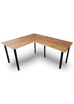 Loftowe biurko kątowe z regulacją wysokości nóżek 120x150x60 dąb craft złoty - Salvada ze sklepu Edinos.pl w kategorii Biurka i sekretarzyki - zdjęcie 175077753