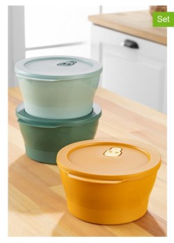 Violeta Home Pojemniki (3 szt.) w kolorze pomarańczowo-zielono-błękitnym - wys. 10 cm ze sklepu Limango Polska w kategorii Pojemniki kuchenne - zdjęcie 175080974