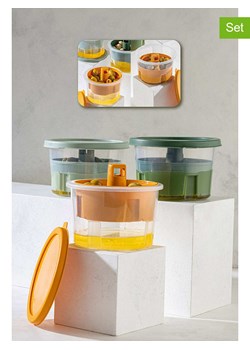 Violeta Home Pojemniki (3 szt.) w kolorze pomarańczowo-zielono-błękitnym - 650 ml ze sklepu Limango Polska w kategorii Pojemniki kuchenne - zdjęcie 175080993
