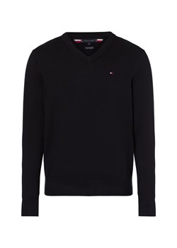 Tommy Hilfiger Sweter z dodatkiem kaszmiru Mężczyźni Bawełna czarny jednolity ze sklepu vangraaf w kategorii Swetry męskie - zdjęcie 175083350