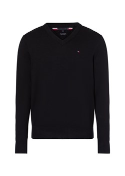 Tommy Hilfiger Sweter z dodatkiem kaszmiru Mężczyźni Bawełna czarny jednolity - id: 574649-0012-09940 - marki Tommy Hilfiger - 175083350 Tommy Hilfiger Sweter z dodatkiem kaszmiru Mężczyźni Bawełna czarny jednolity ze sklepu vangraaf w kategorii Swetry męskie - zdjęcie 175083350