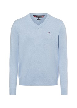 Tommy Hilfiger Sweter z dodatkiem kaszmiru Mężczyźni Bawełna jasnoniebieski marmurkowy ze sklepu vangraaf w kategorii Swetry męskie - zdjęcie 175083351