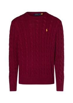 Polo Ralph Lauren Męski sweter Mężczyźni Bawełna bordowy jednolity ze sklepu vangraaf w kategorii Swetry męskie - zdjęcie 175083362