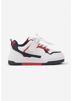 Białe Płaskie Buty Sportowe Sneakersy ze Sznurowaniem i Perforacją Avarille ze sklepu born2be.pl w kategorii Buty sportowe dziecięce - zdjęcie 175085903
