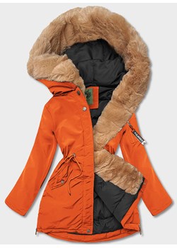 Damska parka zimowa pomarańczowa (CAN-588) ze sklepu goodlookin.pl w kategorii Parki damskie - zdjęcie 175087040