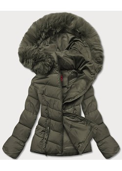 Krótka kurtka damska zimowa khaki (TY043-29) ze sklepu goodlookin.pl w kategorii Kurtki damskie - zdjęcie 175088403