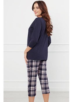 Piżama damska z rękawem i spodniami 3/4 granatowa Dona, Kolor granatowy-wzór, Rozmiar M, Italian Fashion ze sklepu Intymna w kategorii Piżamy damskie - zdjęcie 175100622