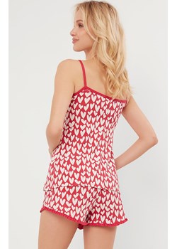 Piżama damska na wąskie ramiączko i krótkie spodenki Evora, Kolor czerwono-ecru, Rozmiar S, Italian Fashion - id: 189947 - marki Italian Fashion - 175100650 Piżama damska na wąskie ramiączko i krótkie spodenki Evora, Kolor czerwono-ecru, Rozmiar S, Italian Fashion ze sklepu Intymna w kategorii Piżamy damskie - zdjęcie 175100650