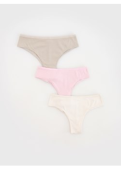 Reserved - Majtki typu brazyliany 3 pack - złamana biel ze sklepu Reserved w kategorii Majtki damskie - zdjęcie 175104794