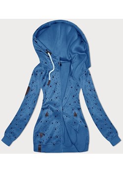 Rozpinana damska bluza w gwiazdki niebieska (2313) ze sklepu goodlookin.pl w kategorii Bluzy damskie - zdjęcie 175105042