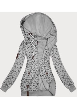 Sportowa bluza z kapturem w jaskółki szara (2309) ze sklepu goodlookin.pl w kategorii Bluzy damskie - zdjęcie 175105061