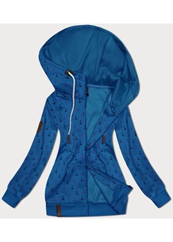 Ciepła rozpinana bluza w kotwice niebieska (2307) ze sklepu goodlookin.pl w kategorii Bluzy damskie - zdjęcie 175105834