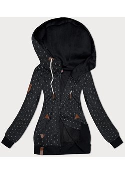 Rozpinana bluza damska ze ściągaczami czarna (2306) ze sklepu goodlookin.pl w kategorii Bluzy damskie - zdjęcie 175105894