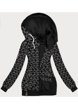 Sportowa bluza z kapturem w jaskółki czarna (2309) ze sklepu goodlookin.pl w kategorii Bluzy damskie - zdjęcie 175105920