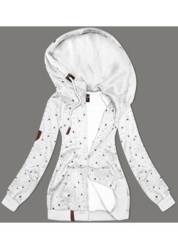 Damska bluza z kapturem gwiazdki jasnoszara (2305) ze sklepu goodlookin.pl w kategorii Bluzy damskie - zdjęcie 175106014