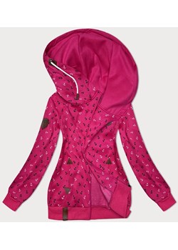 Gruba bluza w kotwice ze skośnym zamkiem różowa (2308) ze sklepu goodlookin.pl w kategorii Bluzy damskie - zdjęcie 175106042