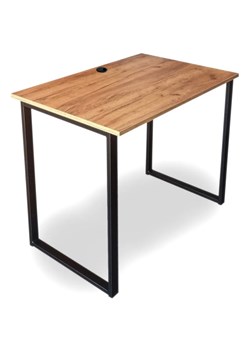 Minimalistyczne biurko na metalowych nogach 90x60 dąb craft złoty - Trilox ze sklepu Edinos.pl w kategorii Dom - zdjęcie 175107014