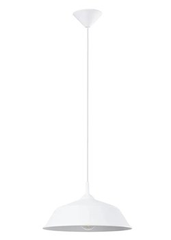 Biała lampa wisząca z metalowym kloszem loft - A640-Oliila ze sklepu Edinos.pl w kategorii Lampy wiszące - zdjęcie 175107224