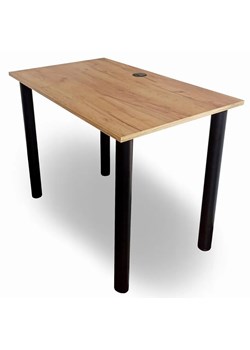 Industrialne biurko z regulowanymi nogami 90x60 dąb craft złoty - Roteso ze sklepu Edinos.pl w kategorii Biurka i sekretarzyki - zdjęcie 175107313