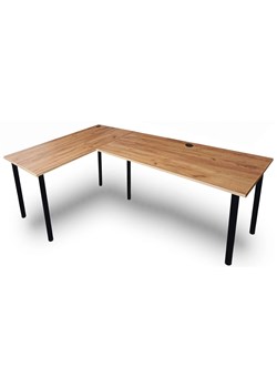 Duże narożne biurko loft regulowane 120x180x60 dąb craft złoty - Salvada ze sklepu Edinos.pl w kategorii Biurka i sekretarzyki - zdjęcie 175107344