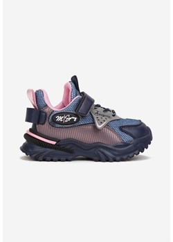 Granatowe Buty Sportowe Sneakersy ze Skórzaną Wkładką Tłoczeniem i Aplikacjami Aforea ze sklepu renee.pl w kategorii Buty sportowe dziecięce - zdjęcie 175112713