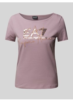 T-shirt z nadrukiem z logo i wyhaftowanym logo ze sklepu Peek&Cloppenburg  w kategorii Bluzki damskie - zdjęcie 175115513