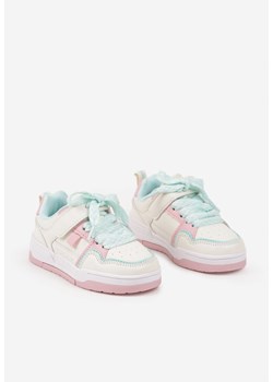 Beżowe Płaskie Buty Sportowe Sneakersy ze Sznurowaniem i Perforacją Avanelis ze sklepu born2be.pl w kategorii Buty sportowe dziecięce - zdjęcie 175116340