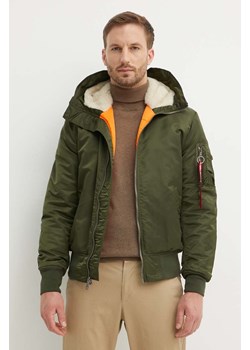 Alpha Industries kurtka MA-1 Hooded męska kolor zielony zimowa 158104.257 ze sklepu ANSWEAR.com w kategorii Kurtki męskie - zdjęcie 175116851