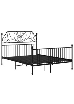 Czarne metalowe łóżko metalowe 160x200 cm - Hadson ze sklepu Edinos.pl w kategorii Łóżka i materace - zdjęcie 175117522