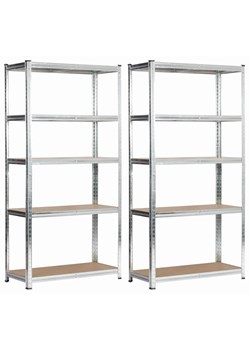 Srebrny zestaw 2 metalowych regałów - Filove 6X ze sklepu Edinos.pl w kategorii Regały i witryny - zdjęcie 175117610