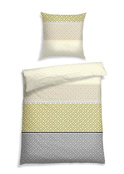 Schiesser Komplet pościeli renforcé "Flavio" w kolorze szaro-żółtym ze sklepu Limango Polska w kategorii Pościele - zdjęcie 175118702