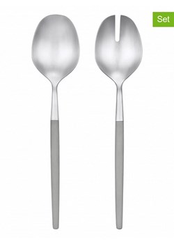 Blomus 2-częściowy zestaw &quot;Maxime&quot; w kolorze srebrno-szarym do sałaty - wys. 28 cm ze sklepu Limango Polska w kategorii Sztućce - zdjęcie 175119041