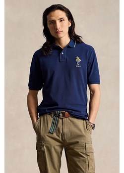 Polo Ralph Lauren polo bawełniane kolor granatowy z aplikacją 710867574 ze sklepu ANSWEAR.com w kategorii T-shirty męskie - zdjęcie 175125484