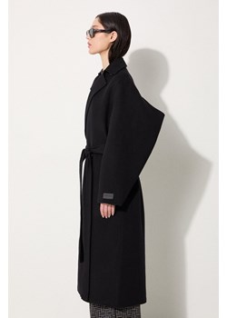 Kenzo płaszcz wełniany Long Cashemere Coat kolor czarny przejściowy dwurzędowy FE62MA2169WA.99 ze sklepu PRM w kategorii Płaszcze damskie - zdjęcie 175127571