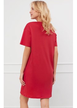 Bawełniana koszula nocna damska krótki rękaw Evora, Kolor czerwony, Rozmiar S, Italian Fashion - id: 189942 - marki Italian Fashion - 175129014 Bawełniana koszula nocna damska krótki rękaw Evora, Kolor czerwony, Rozmiar S, Italian Fashion ze sklepu Intymna w kategorii Koszule nocne - zdjęcie 175129014