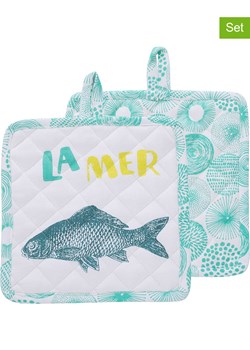 Overbeck and Friends Łapki (2 szt.) "La Mer" w kolorze turkusowym do granków - 20 x 20 cm ze sklepu Limango Polska w kategorii Tekstylia kuchenne - zdjęcie 175129521