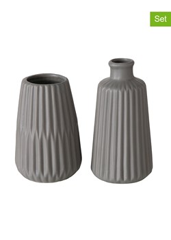 Boltze Wazony (2 szt.) "Esko" w kolorze szarym - wys. 18 cm ze sklepu Limango Polska w kategorii Wazony - zdjęcie 175131214