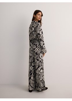 Reserved - Wzorzyste spodnie z wiskozy - czarny ze sklepu Reserved w kategorii Spodnie damskie - zdjęcie 175142573