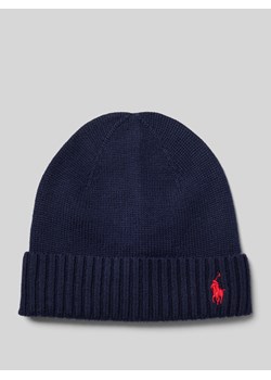 Czapka beanie z wełny z wyhaftowanym logo ze sklepu Peek&Cloppenburg  w kategorii Czapki dziecięce - zdjęcie 175146054