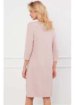 Koszula nocna damska z rękawem 3/4 pudrowy róż Puntini, Kolor róż pudrowy-wzór, Rozmiar S, Italian Fashion ze sklepu Intymna w kategorii Koszule nocne - zdjęcie 175148111