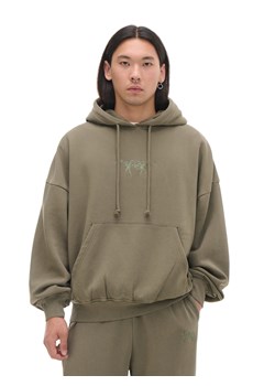 Cropp - Oliwkowa bluza hoodie z naszywką UNISEX - zielony ze sklepu Cropp w kategorii Bluzy męskie - zdjęcie 175149951