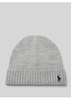 Czapka beanie z wełny z wyhaftowanym logo ze sklepu Peek&Cloppenburg  w kategorii Czapki dziecięce - zdjęcie 175154581