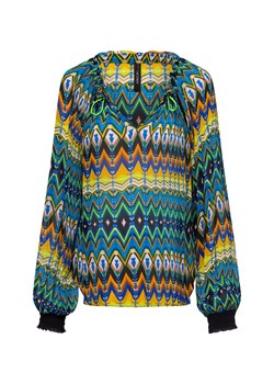 Marc Cain Bluzka damska Kobiety wiskoza błękit królewski wzorzysty ze sklepu vangraaf w kategorii Bluzki damskie - zdjęcie 175155660